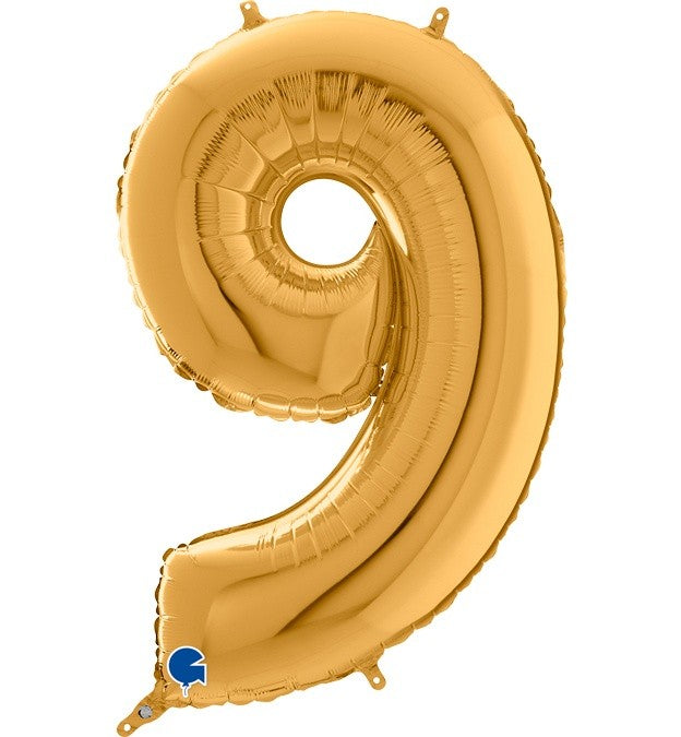 Μπαλόνι Φοιλ  Νούμερο 9 χρυσό 66εκ.