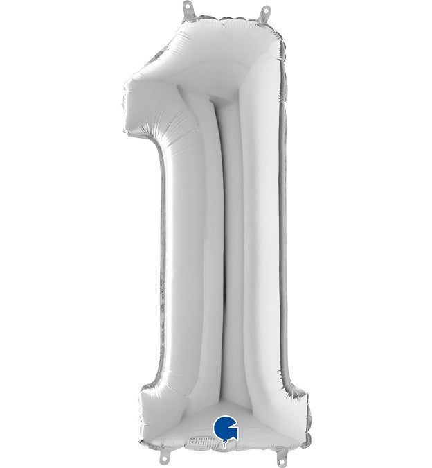 Μπαλόνι Φοιλ  Νούμερο 1 ασημί 66εκ.