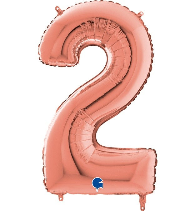 Μπαλόνι Φοιλ  ροζ χρυσό Νούμερο 2 66εκ.