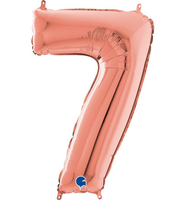 Μπαλόνι Φοιλ  ροζ χρυσό Νούμερο 7 66εκ.