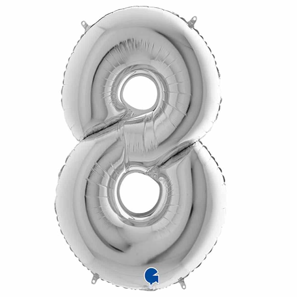 Μπαλόνι Φοιλ  Νούμερο 8 ασημί 102εκ.