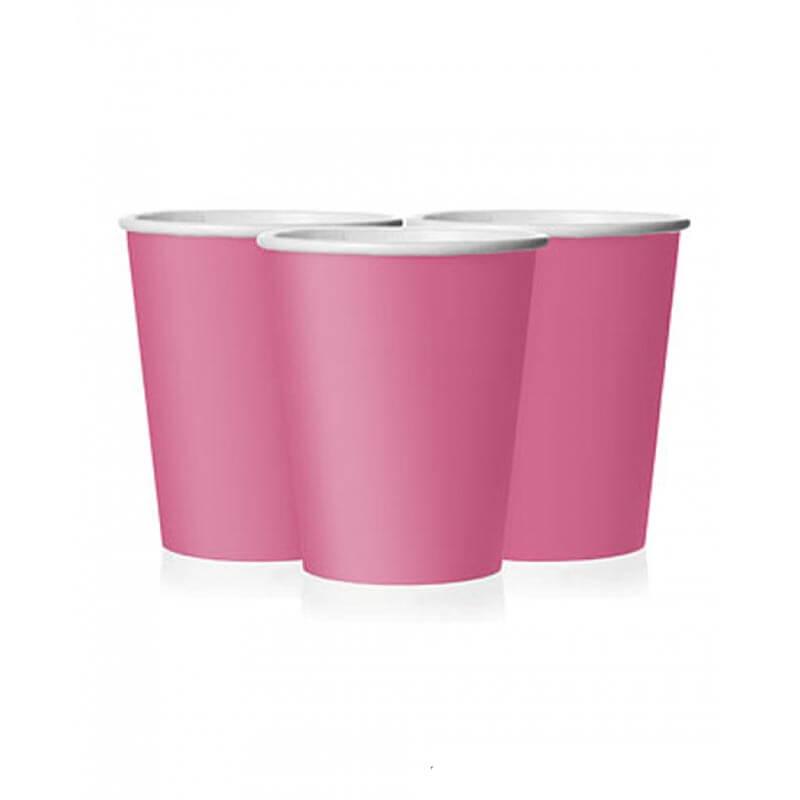 Ποτήρι χάρτινο σε φούξια χρώμα 14τεμ.