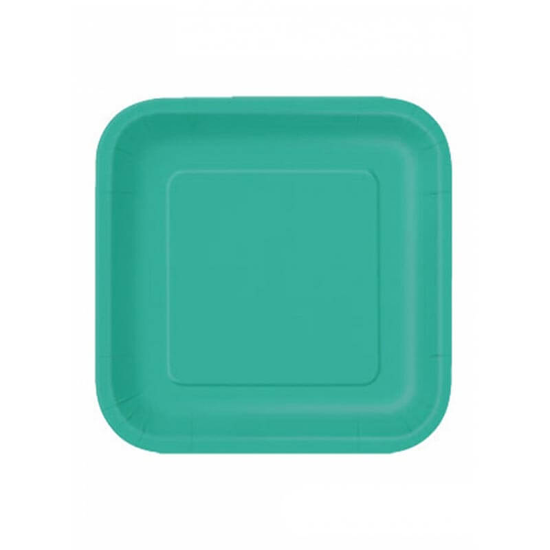 Πιάτο χάρτινο φαγητού σε τυρκουάζ χρώμα 23 εκ