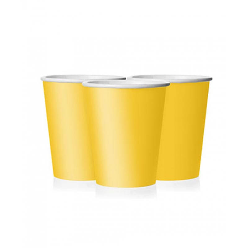 Ποτήρι χάρτινο σε κίτρινο χρώμα 14τεμ.