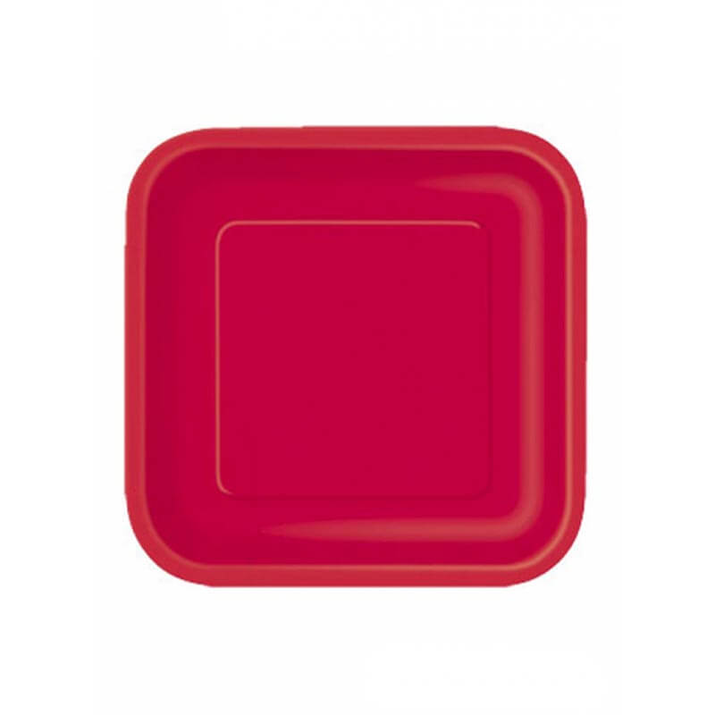 Πιάτο χάρτινο φαγητού σε κόκκινο χρώμα 23 εκ