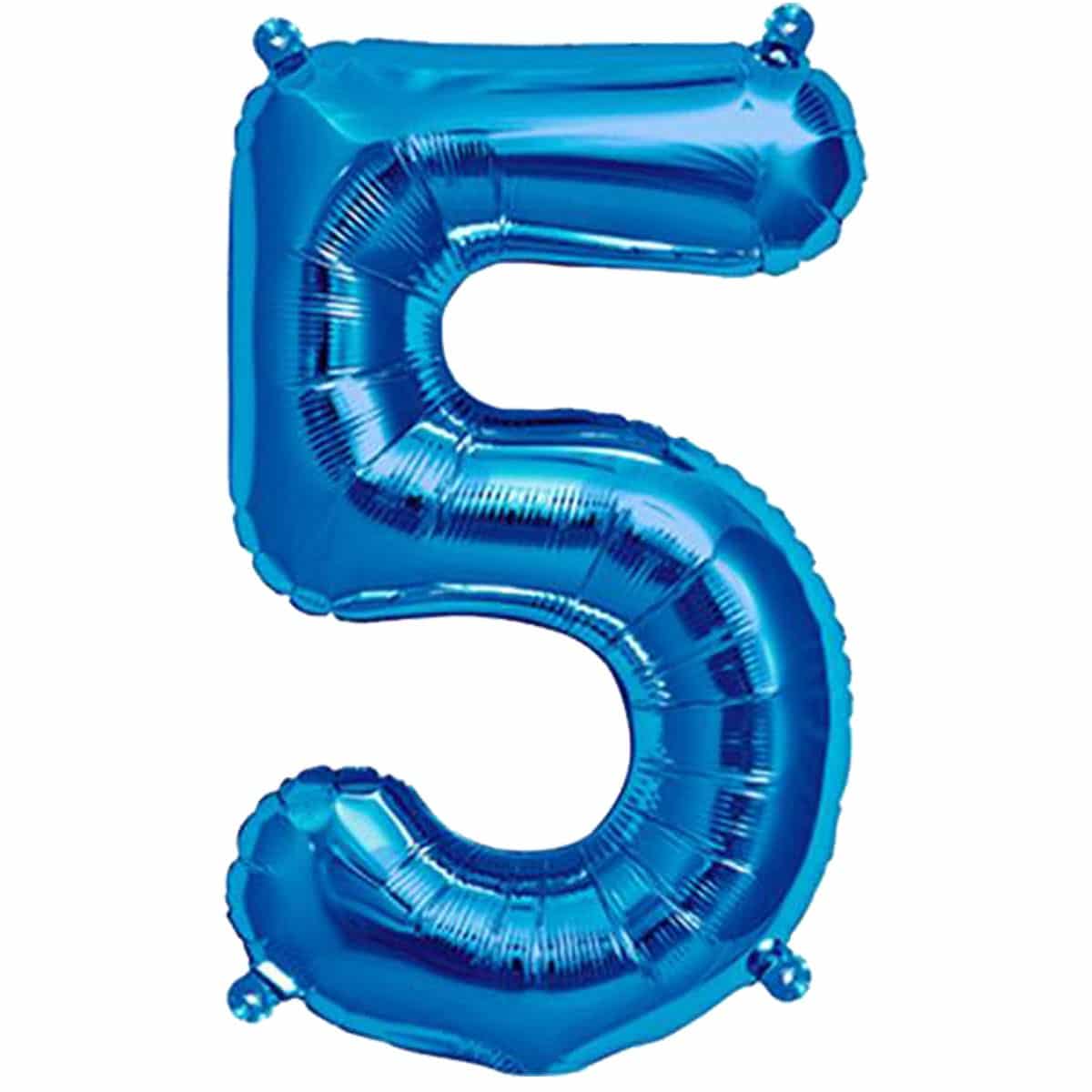 Μπαλόνι Φοιλ Νούμερο 5 μπλε 100εκ.