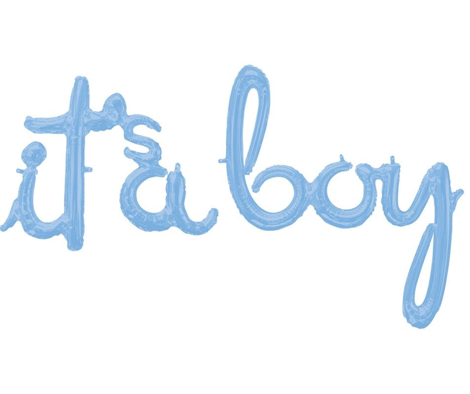 Μπαλόνια φράση It's a boy παστέλ μπλε
