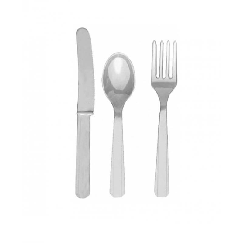 Μαχαιροπίρουνα Σετ ασημί