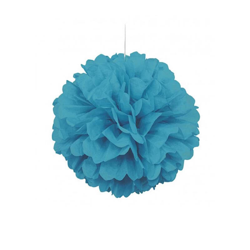 Διακοσμητική μπάλα Puff σε τυρκουάζ χρώμα