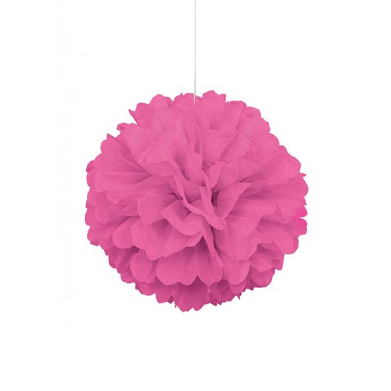 Διακοσμητική μπάλα Puff σε φούξια χρώμα