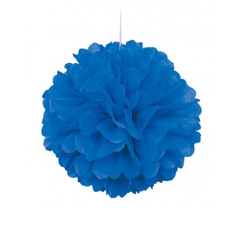 Διακοσμητική μπάλα Puff σε μπλε χρώμα