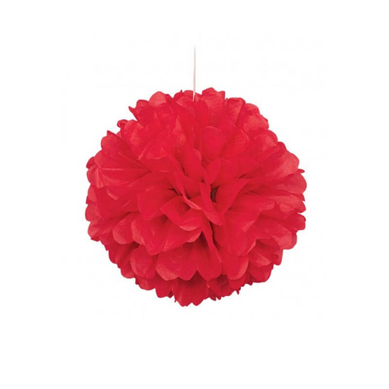 Διακοσμητική μπάλα Puff σε κόκκινο χρώμα