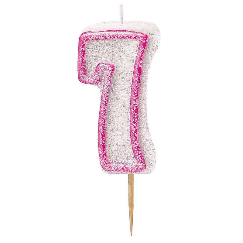 Κεράκι νούμερο 7 με κόκκινο περίγραμμα