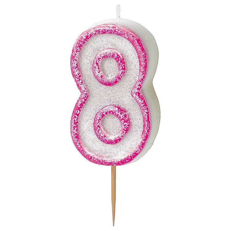 Κεράκι νούμερο 8 με κόκκινο περίγραμμα