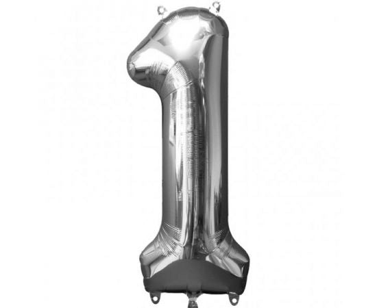Μπαλόνι Φοιλ Νούμερο 1 ασημί 86εκ.