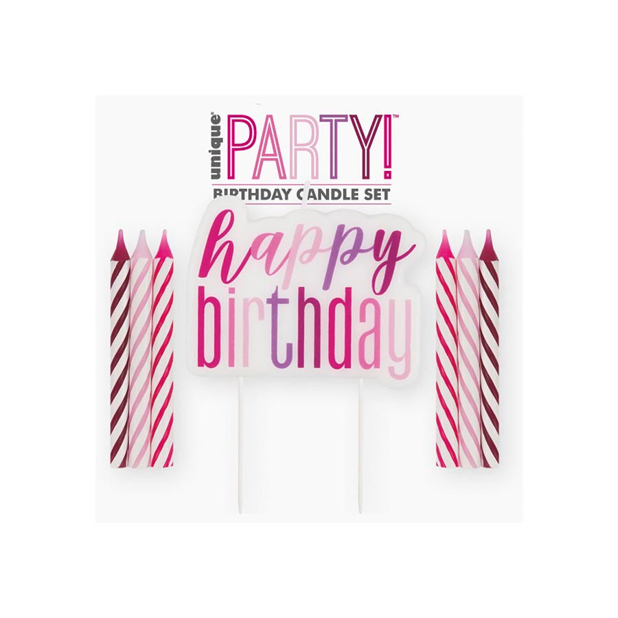 Κεράκια γενεθλίων ροζ αποχρώσεις 13τμχ