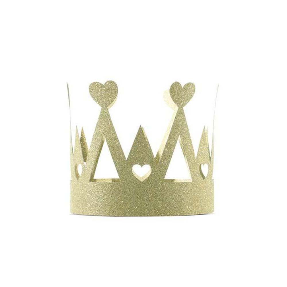 Στέμμα με χρυσά γκλίτερ και καρδιές