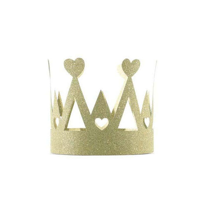 Στέμμα με χρυσά γκλίτερ και καρδιές