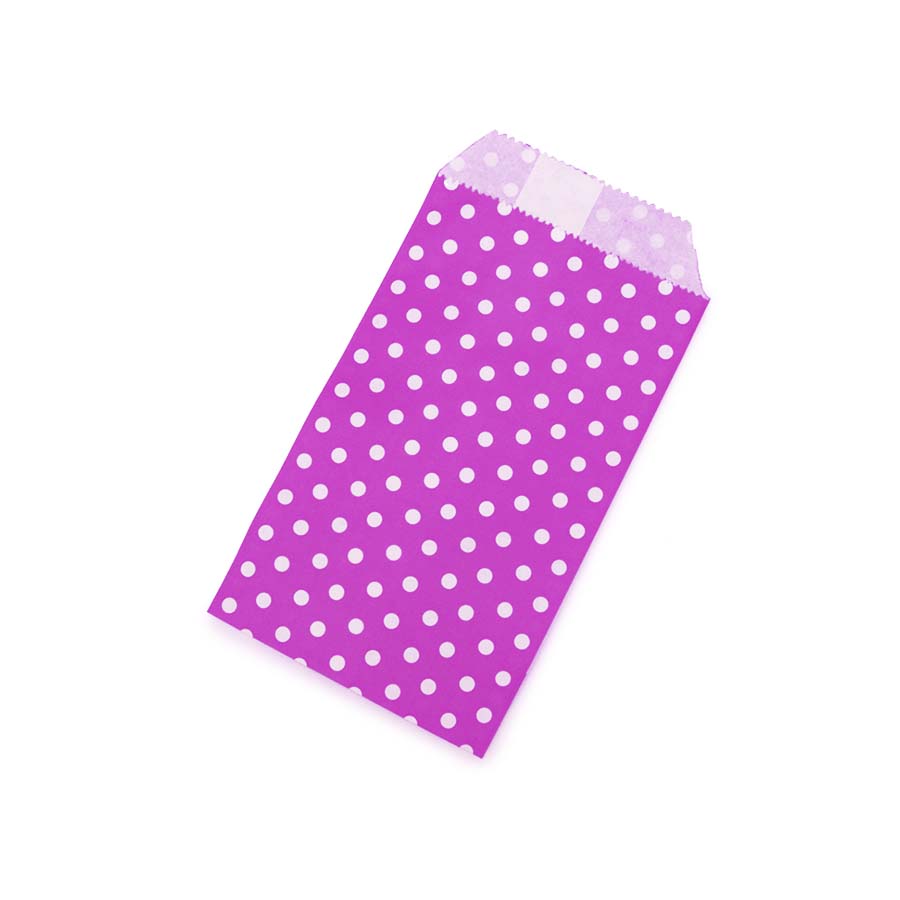 Χάρτινος φάκελος ροζ πουά 8x15εκ 10τεμ