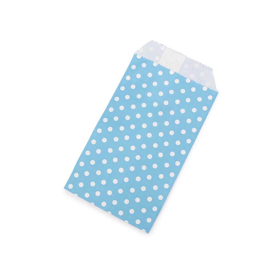 Χάρτινος φάκελος σιέλ πουά 8x15εκ 10τεμ