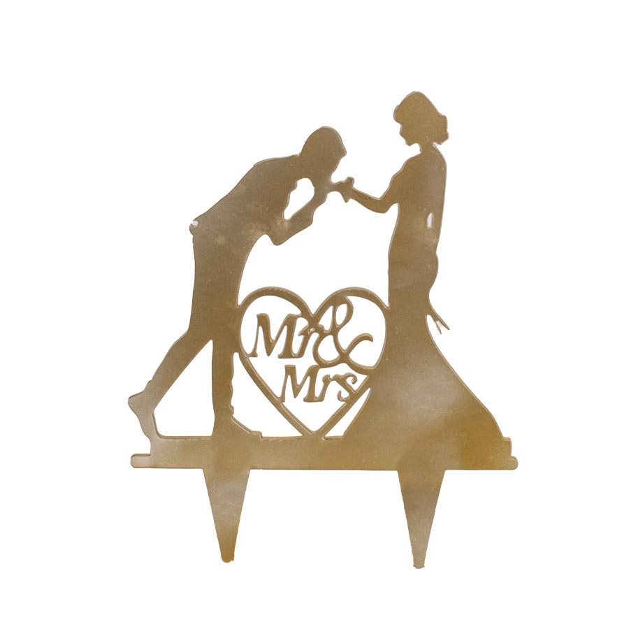Topper γαμήλιας τούρτας Mr&Mrs 15x14εκ