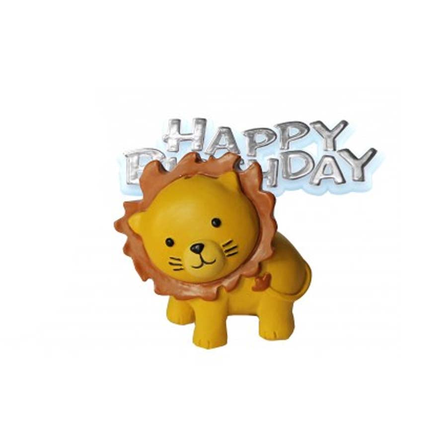 Διακοσμητικό τούρτας λιοντάρι και Happy Birthday