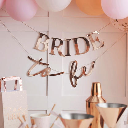 Γιρλάντα για Βachelorette Party "Bride to Be" Rose Gold 1 τεμ