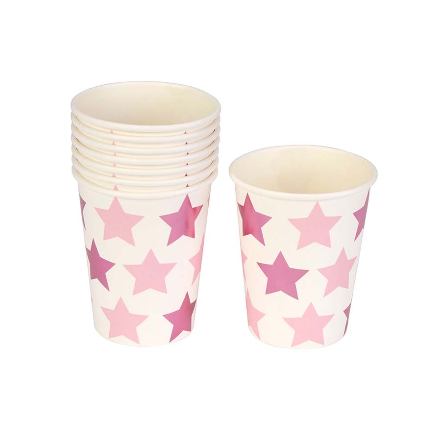 Χάρτινα ποτήρια Little Star ροζ 8τεμ