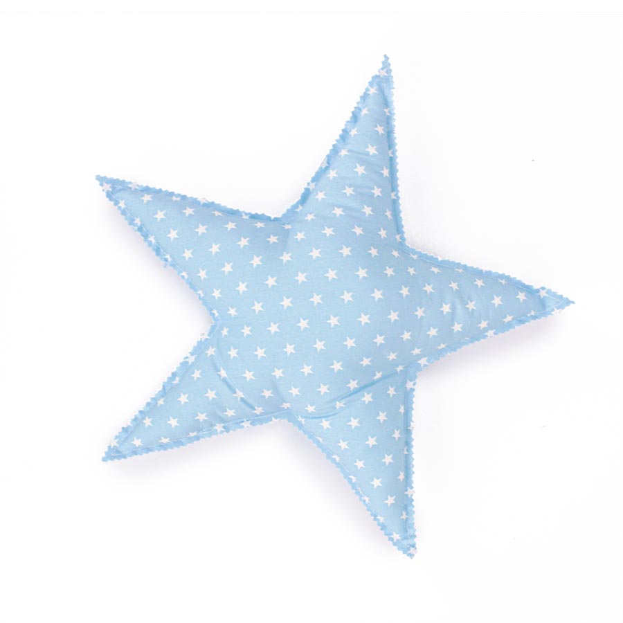 Υφασμάτινο μαξιλαράκι αστέρι σιέλ 38x38εκ