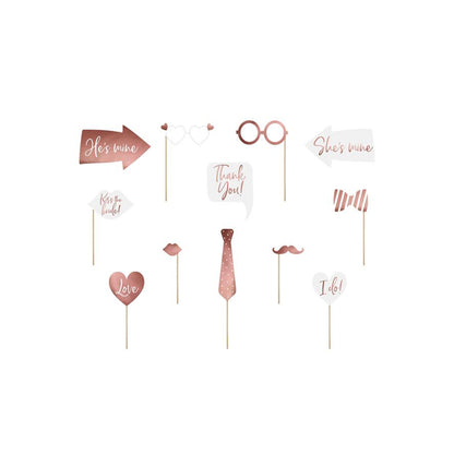 Photo Booth Props για Γαμήλιο Πάρτυ 12 τεμ