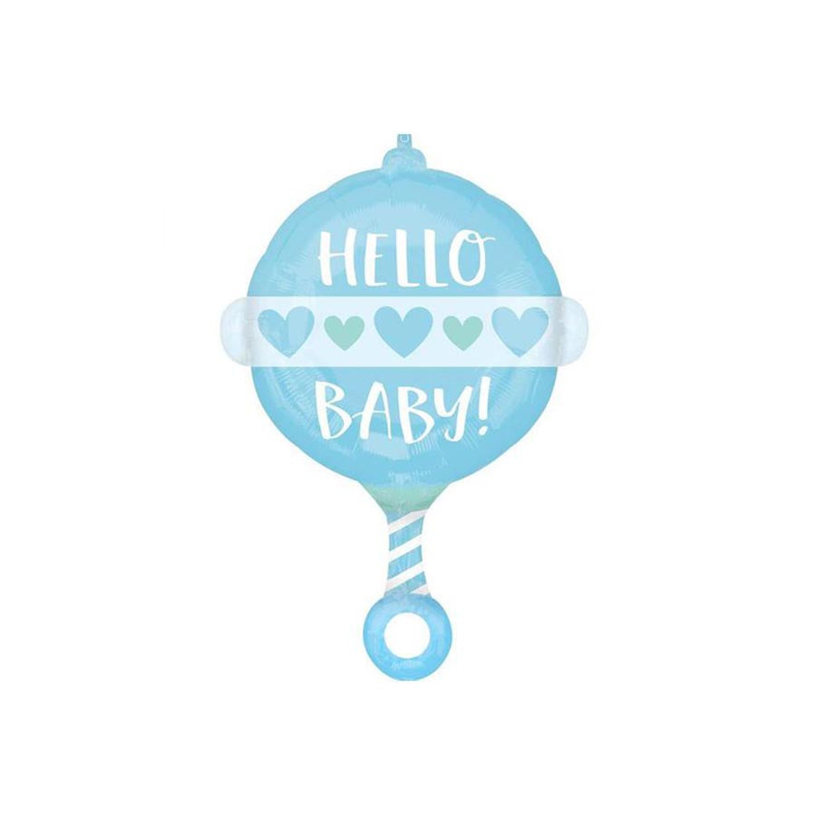 Μπαλόνι foil Κουδουνίστρα Baby Boy 60cm