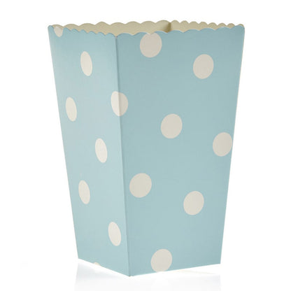 Κουτί pop corn πουά σε χρώμα σιέλ 5τεμ.