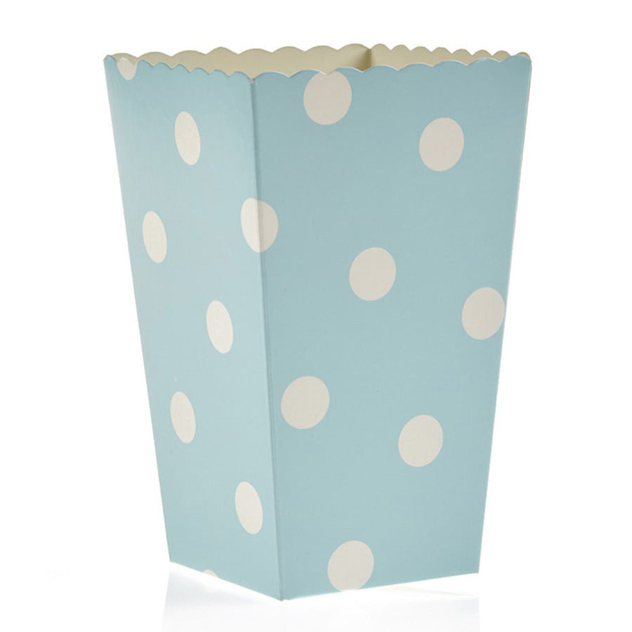 Κουτί pop corn πουά σε χρώμα σιέλ 5τεμ.