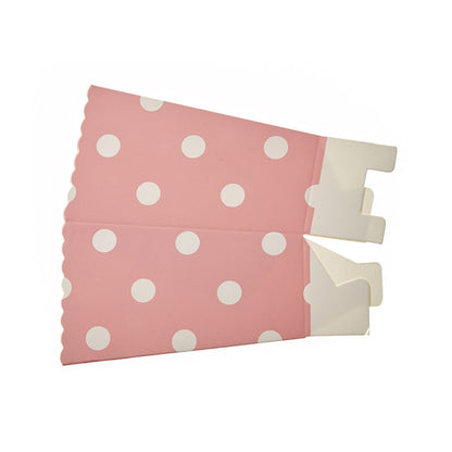 Κουτί pop corn πουά σε χρώμα ρόζ 5τεμ.