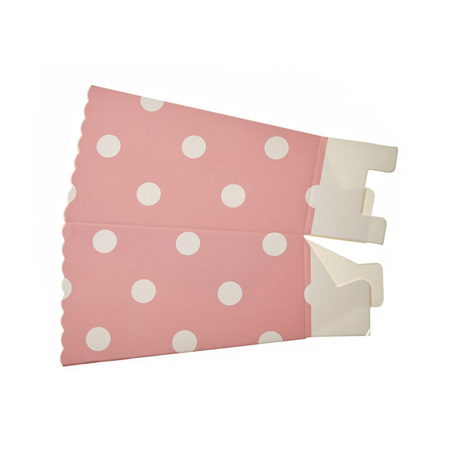 Κουτί pop corn πουά σε χρώμα ρόζ 5τεμ.