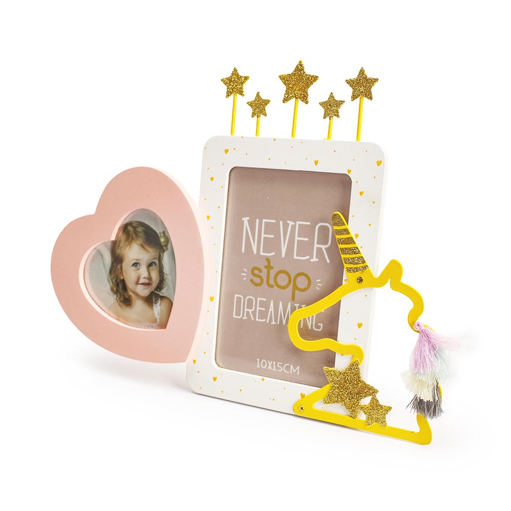 Ξύλινη κορνίζα με θέμα μονόκερο 31x23x2εκ