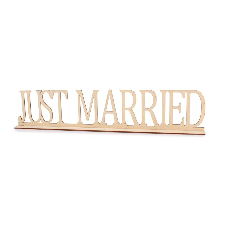 Ξύλινο σταντ Just Married 60x12εκ
