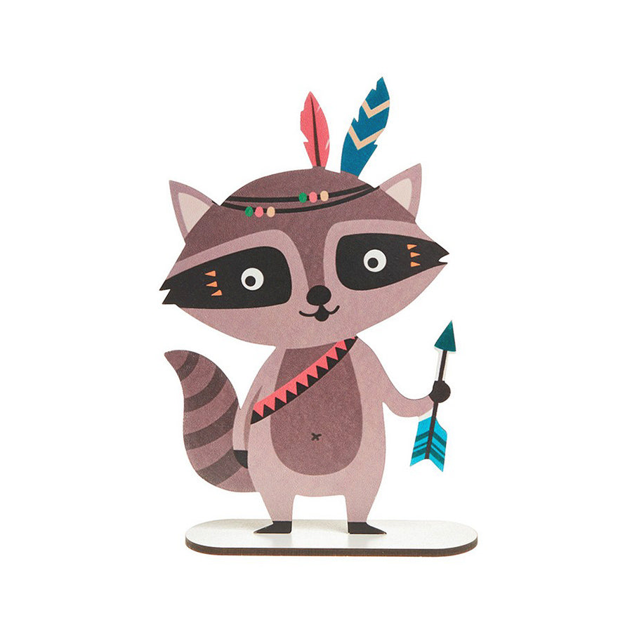 Ξύλινο διακοσμητικό στάντ ρακούν 30 εκ