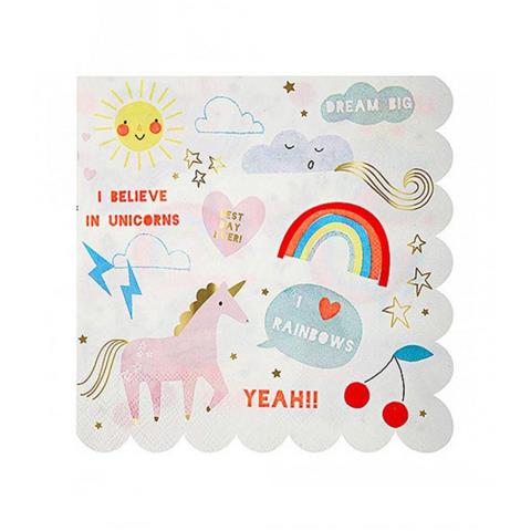 Χαρτοπετσέτα με θέμα Rainbows & Unicorns Meri Meri