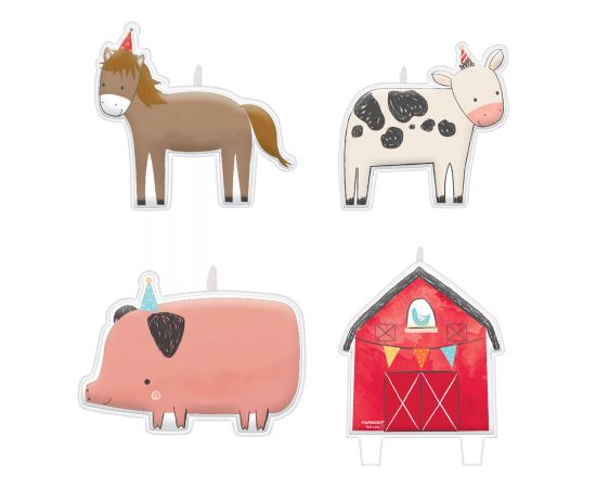 Κεριά ζωάκια φάρμας Barnyard Birthday 4τεμ.