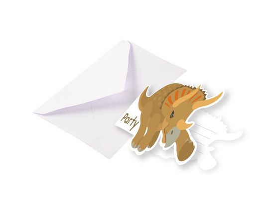 Πρόσκληση για Πάρτυ Happy Dinosaur 8 τεμ