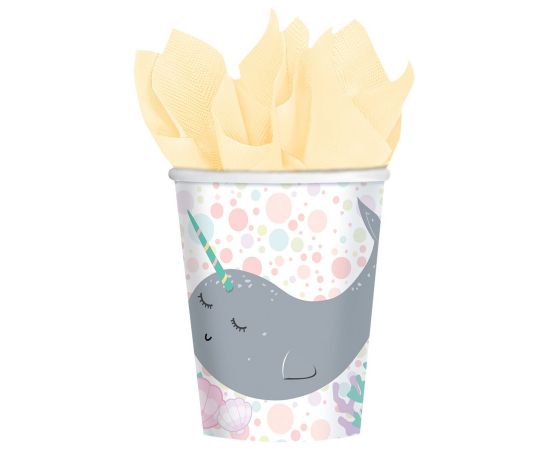 Ποτήρια Χάρτινα 250ml Narwhal 8τεμ.
