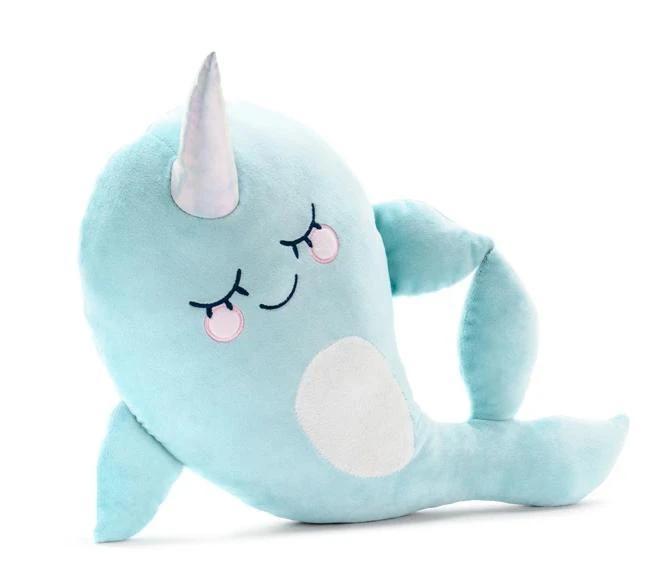 Λούτρινο μαξιλάρι θαλάσσιος μονόκερος