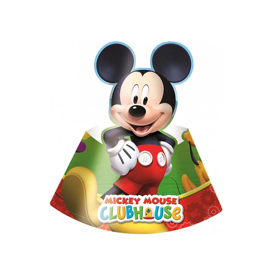 Χάρτινα καπελάκια με θέμα Mickey Mouse 6τεμ