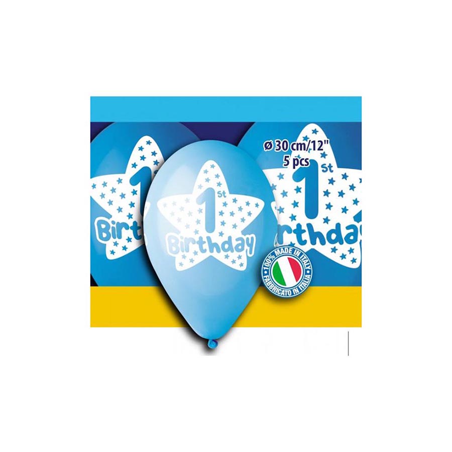 Μπαλόνι πρώτα γενέθλια αγοράκι (5 τεμ)