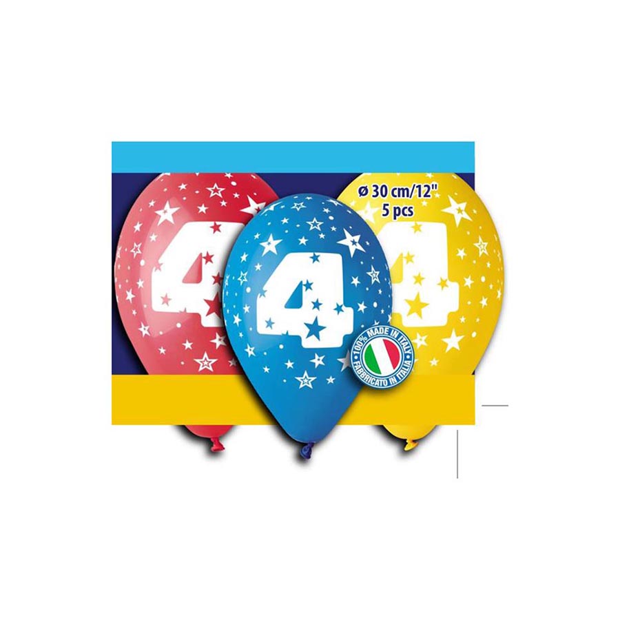 Μπαλόνι γενέθλια Νο 4 (5 τεμ)