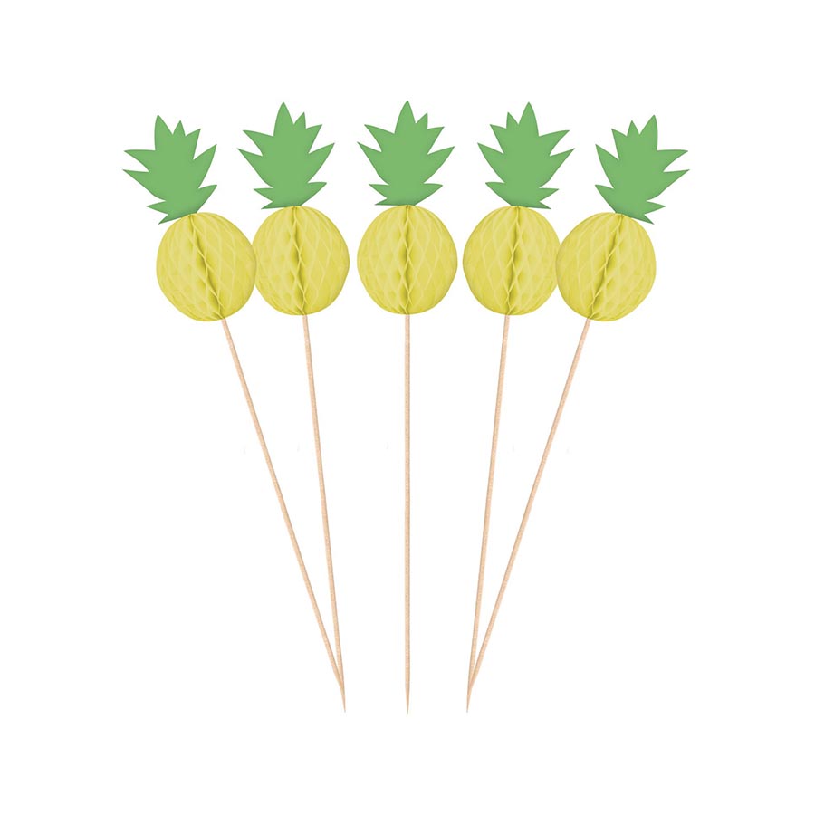 Topper τούρτας ή cupcake για Πάρτυ Ανανάς 20τεμ