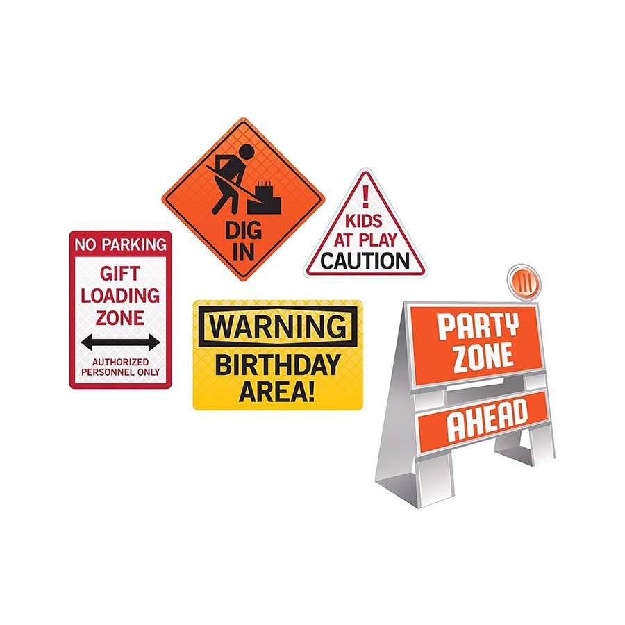 Χάρτινο σετ διακοσμητικών Construction 5τεμ