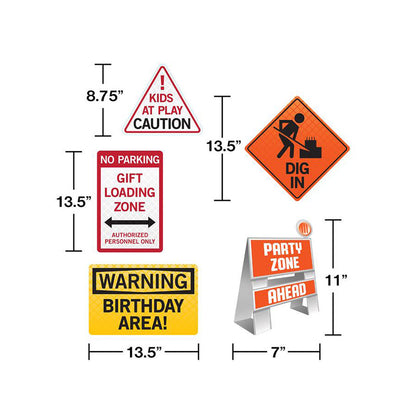 Χάρτινο σετ διακοσμητικών Construction 5τεμ