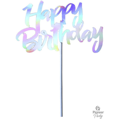 Διακοσμητικό Τούρτας Iridescent Happy Birthday